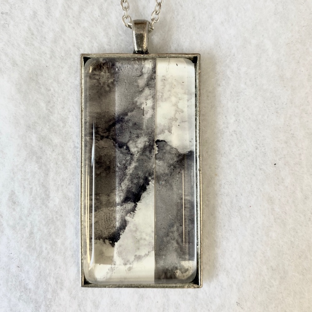 Long Rectangular Wearable Art Pendant